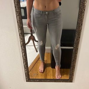 Express Grey Jeans - ultimate stretch ankle legging